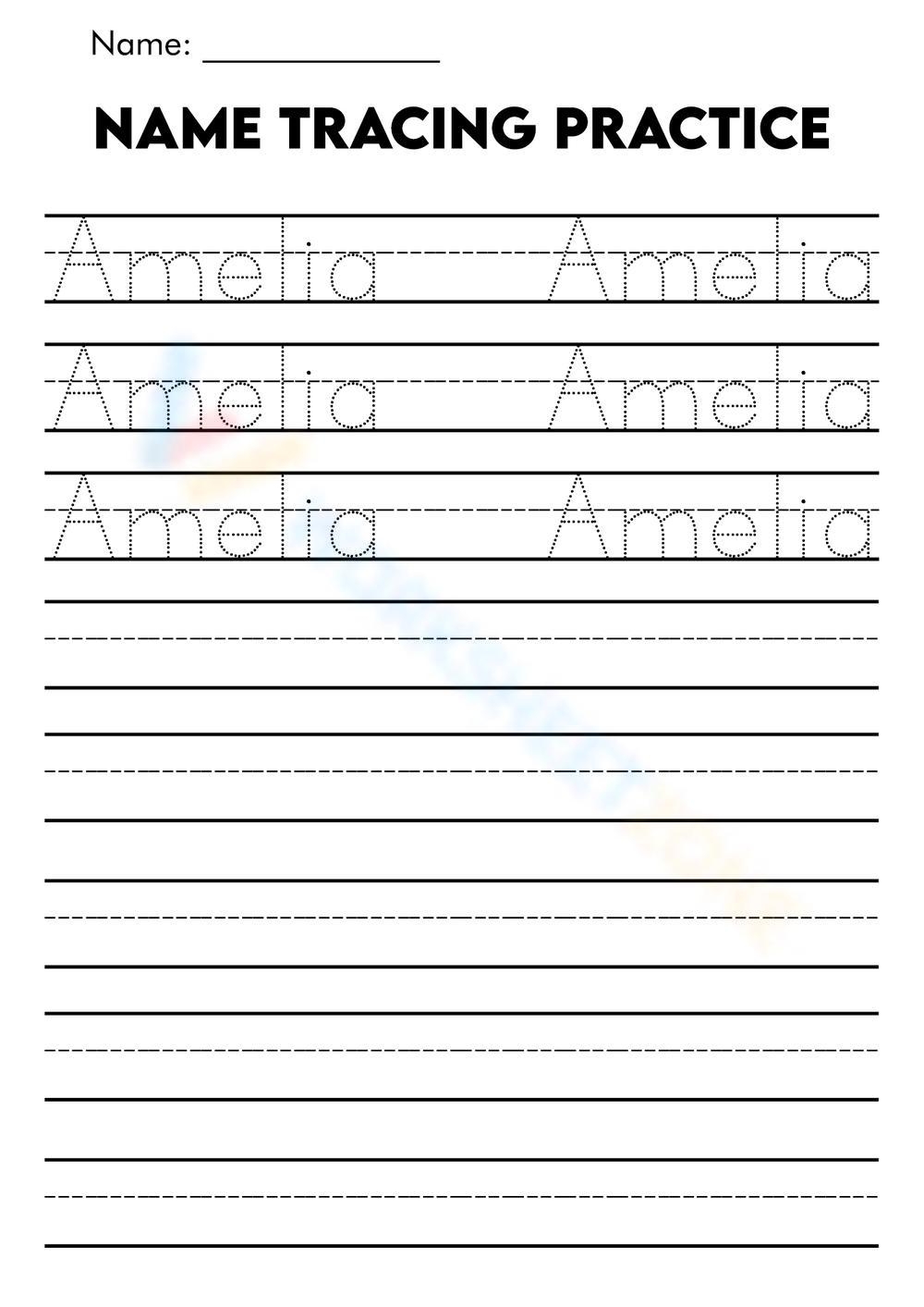 Tracing Name Worksheets 2025