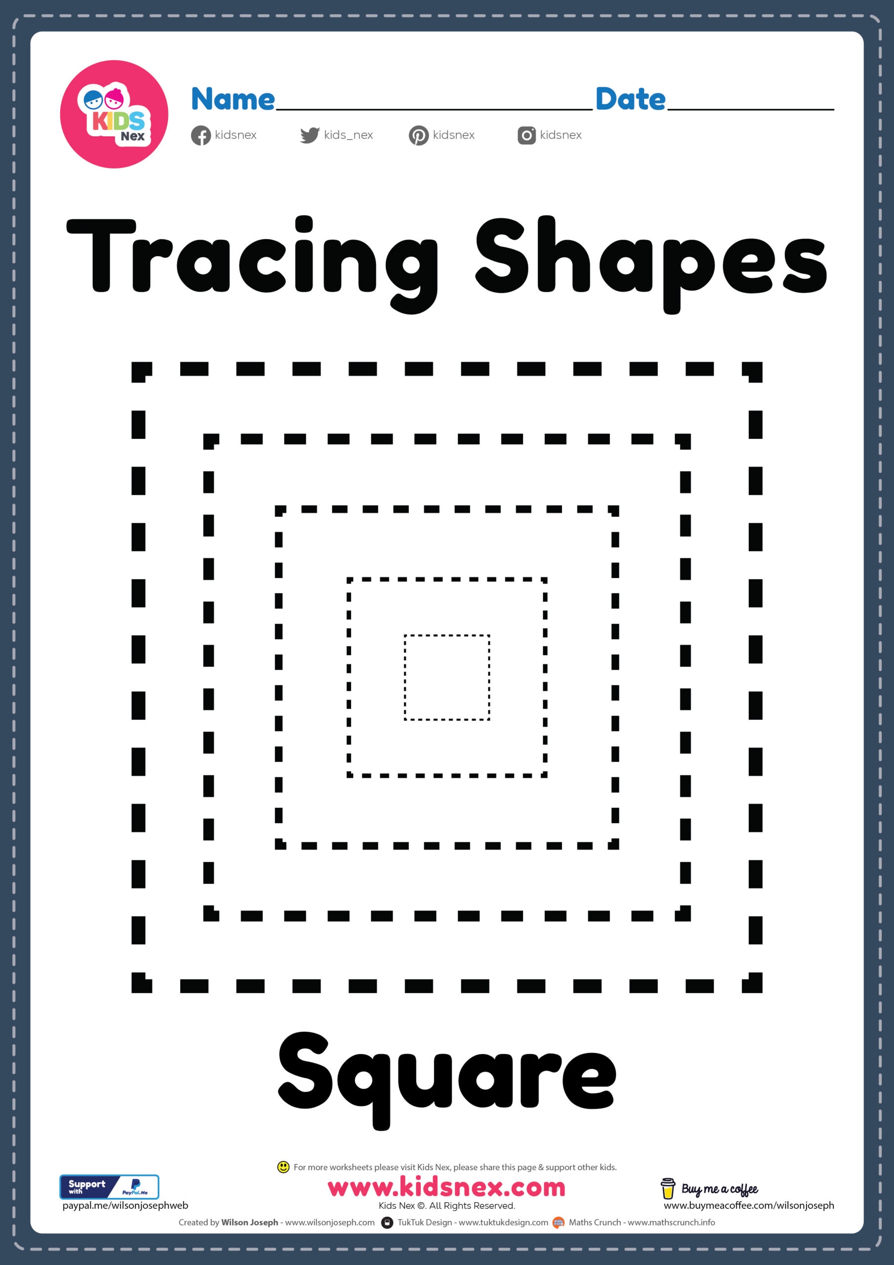 Free Printable Worksheets On Squares