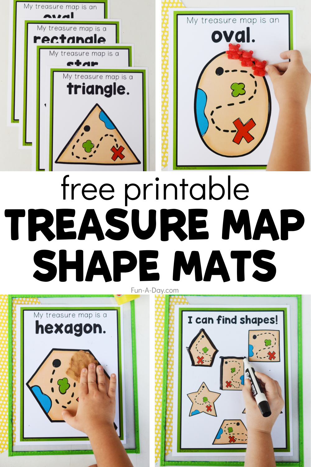 Treasure Map Shape Mats Free Printable Fun A Day 