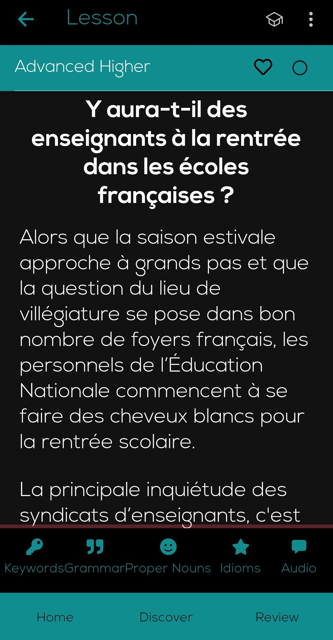 French Reading Comprehension Worksheets Advanced