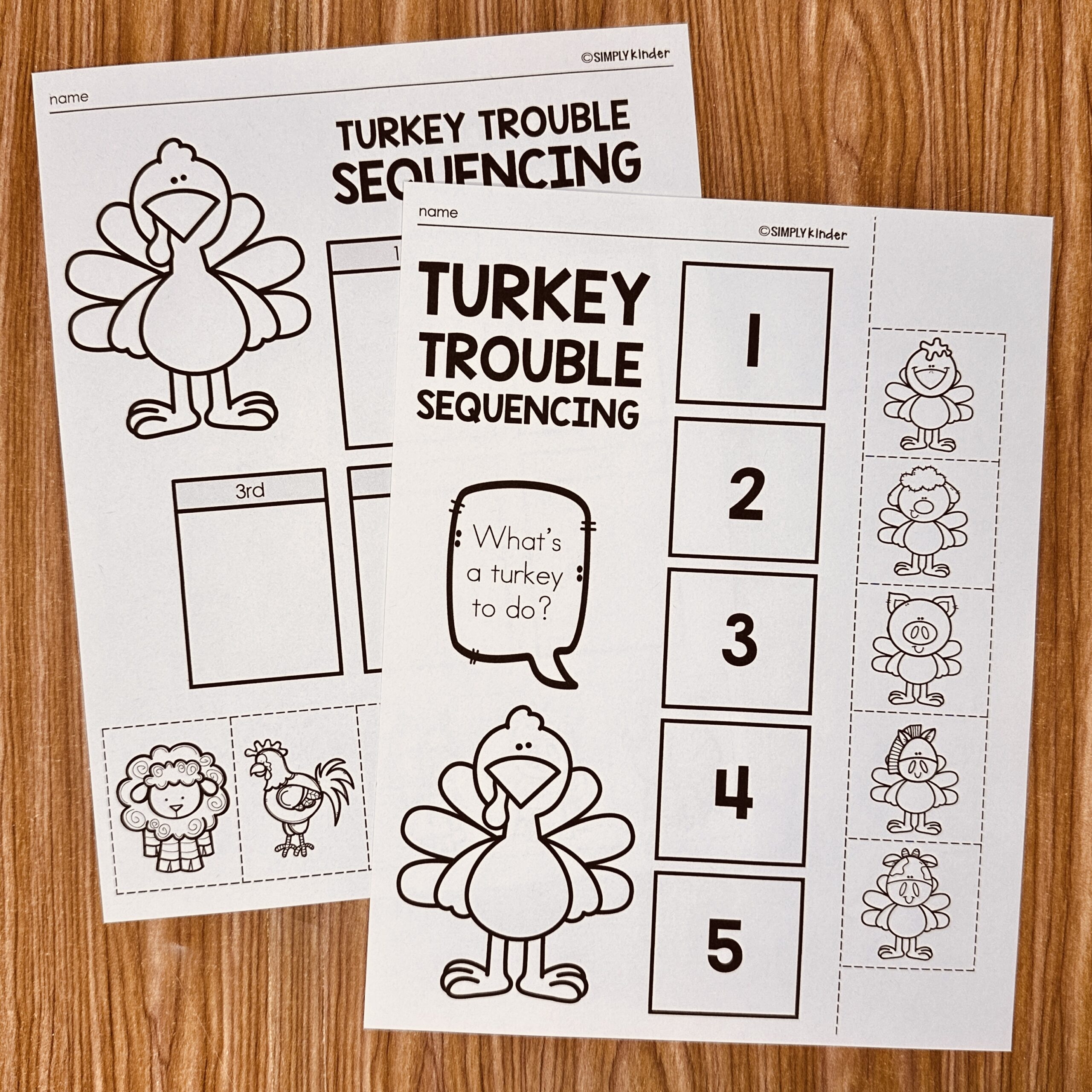 Turkey Trouble Sequencing Simply Kinder Plus