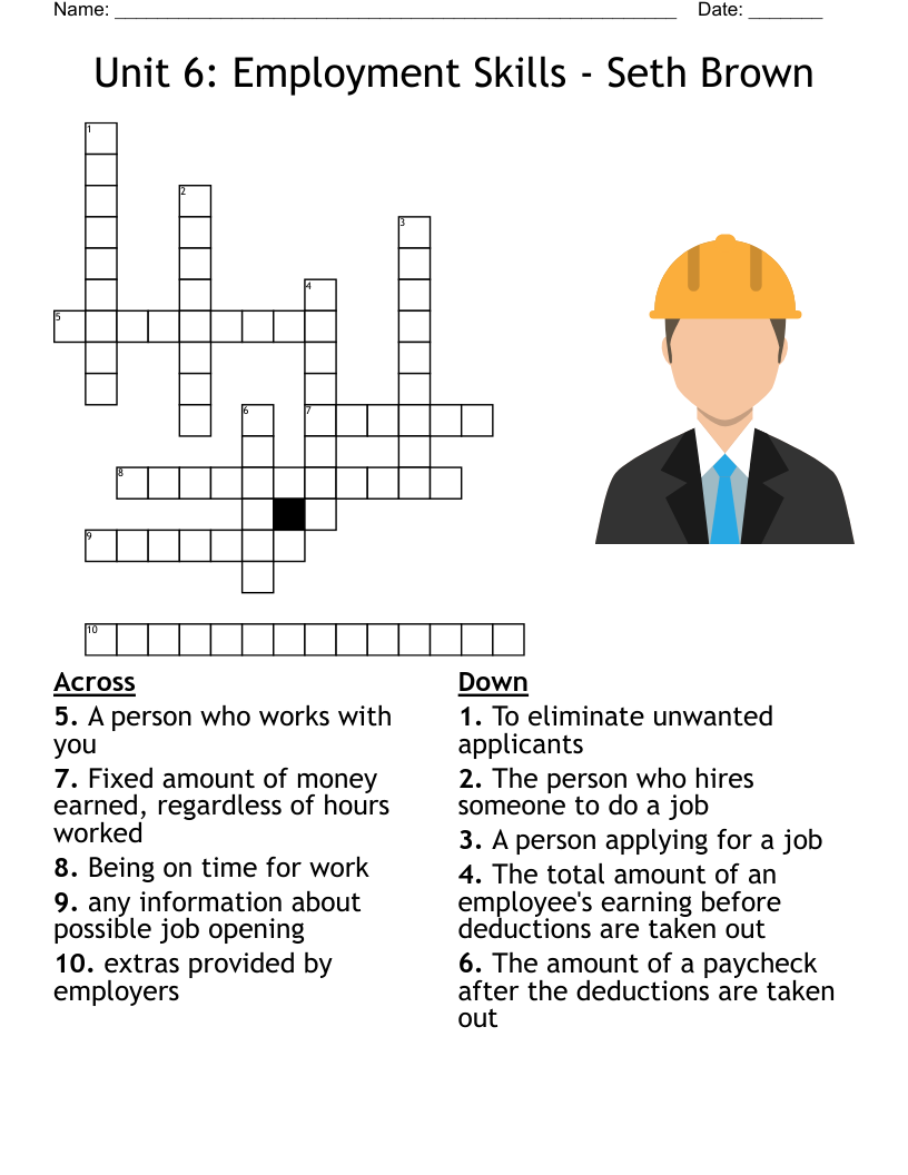 Unit 6 Employment Skills Worksheet WordMint