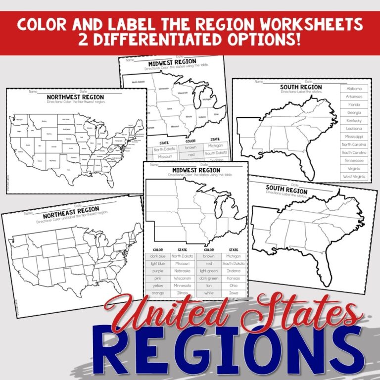 United States Regions Worksheets And Printables Homeschool Worksheets Library