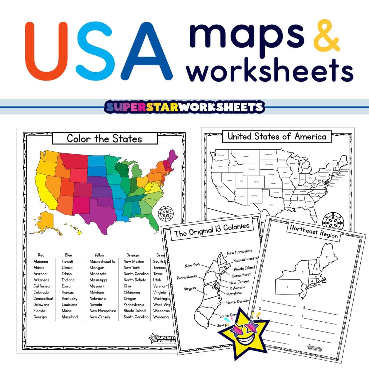 Free Printable 5 Regions Worksheets