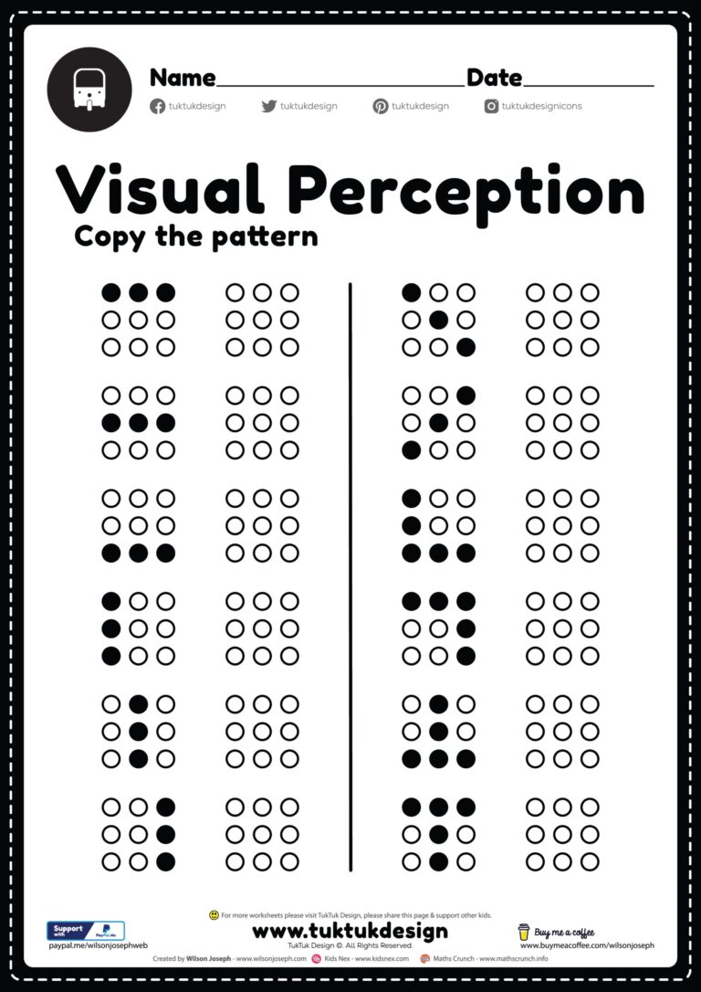 Visual Perceptual Worksheet Free Printable PDF For Kids Worksheets Library