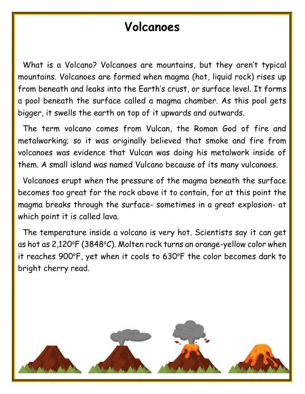 Volcanoes LESLIE CRUZ Live Worksheets Worksheets Library