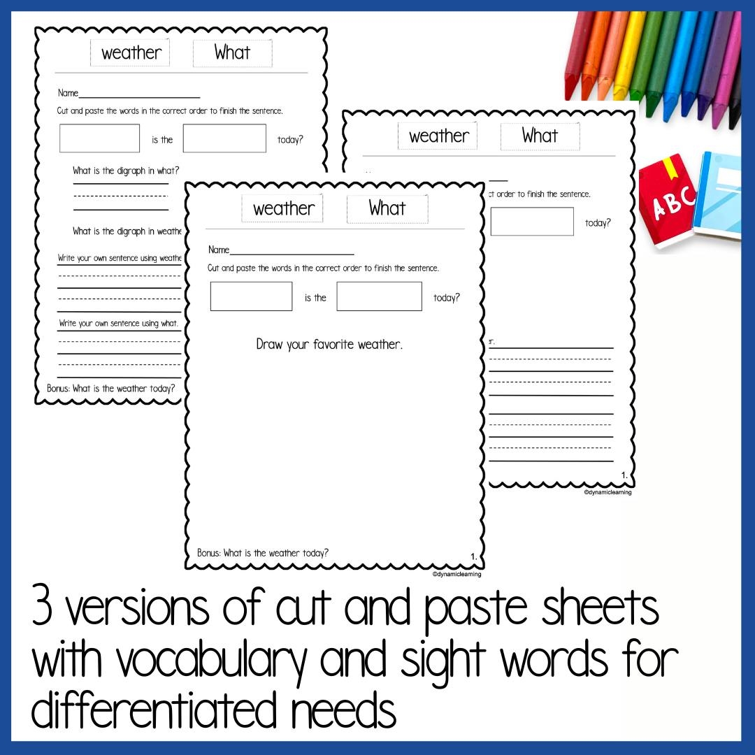 Weather Reading Comprehension With Reading Writing Worksheets Dynamic Learning