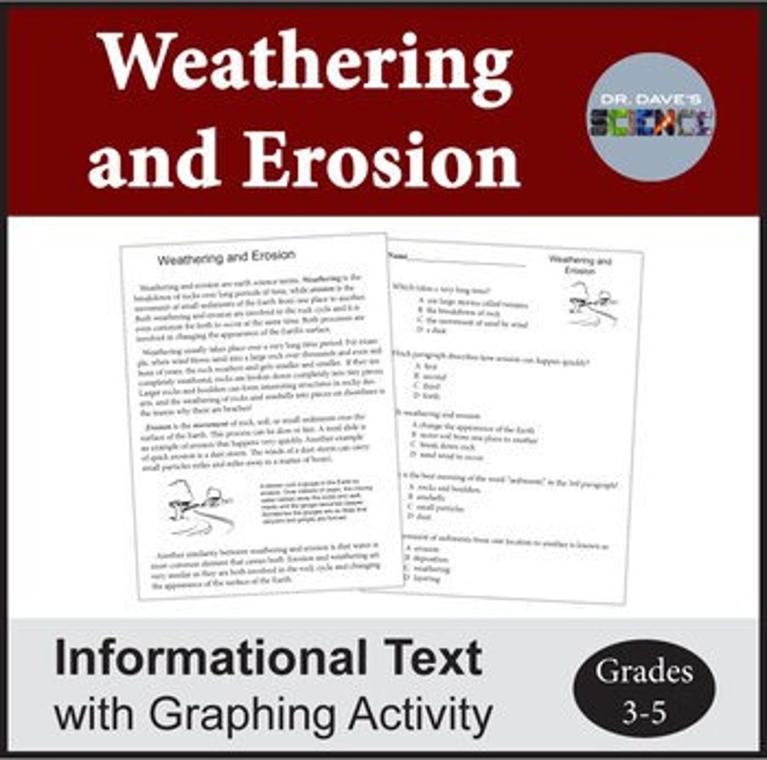Weathering And Erosion Science Reading Comprehension Passages And 