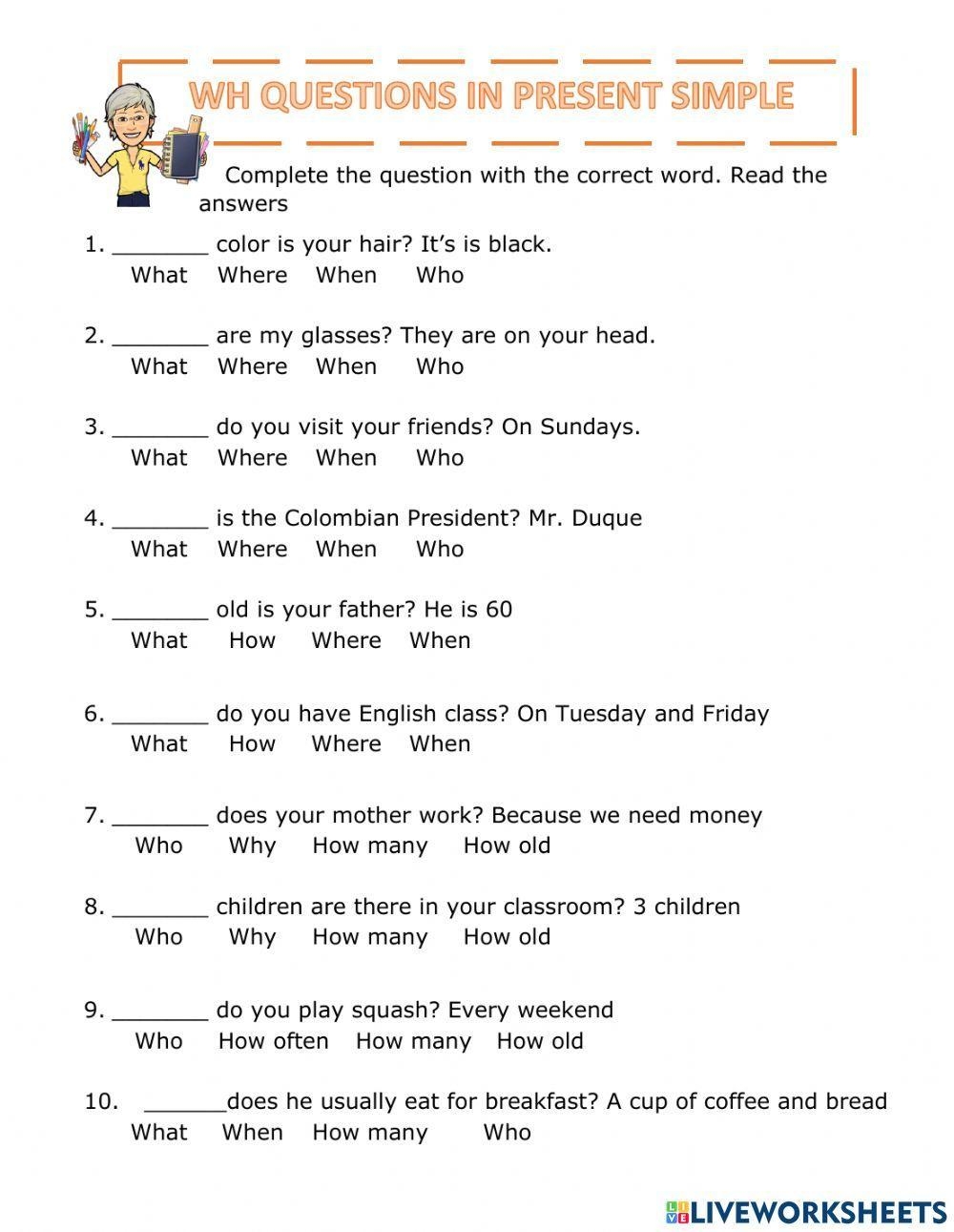 WH Questions Worksheets Engaging Activities For Learning