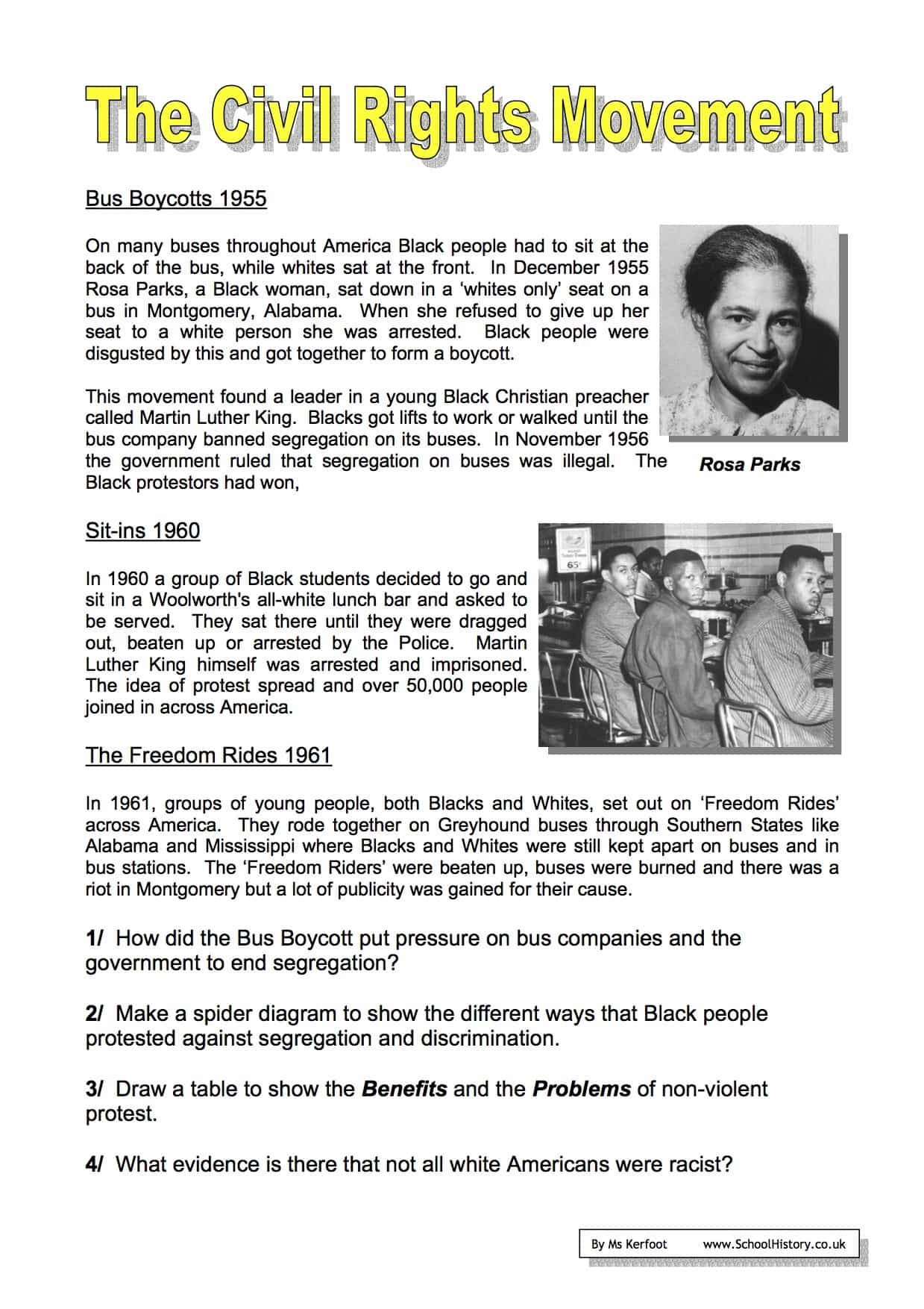What Are Civil Rights Reading Comprehension Article Civil Rights Worksheets Library