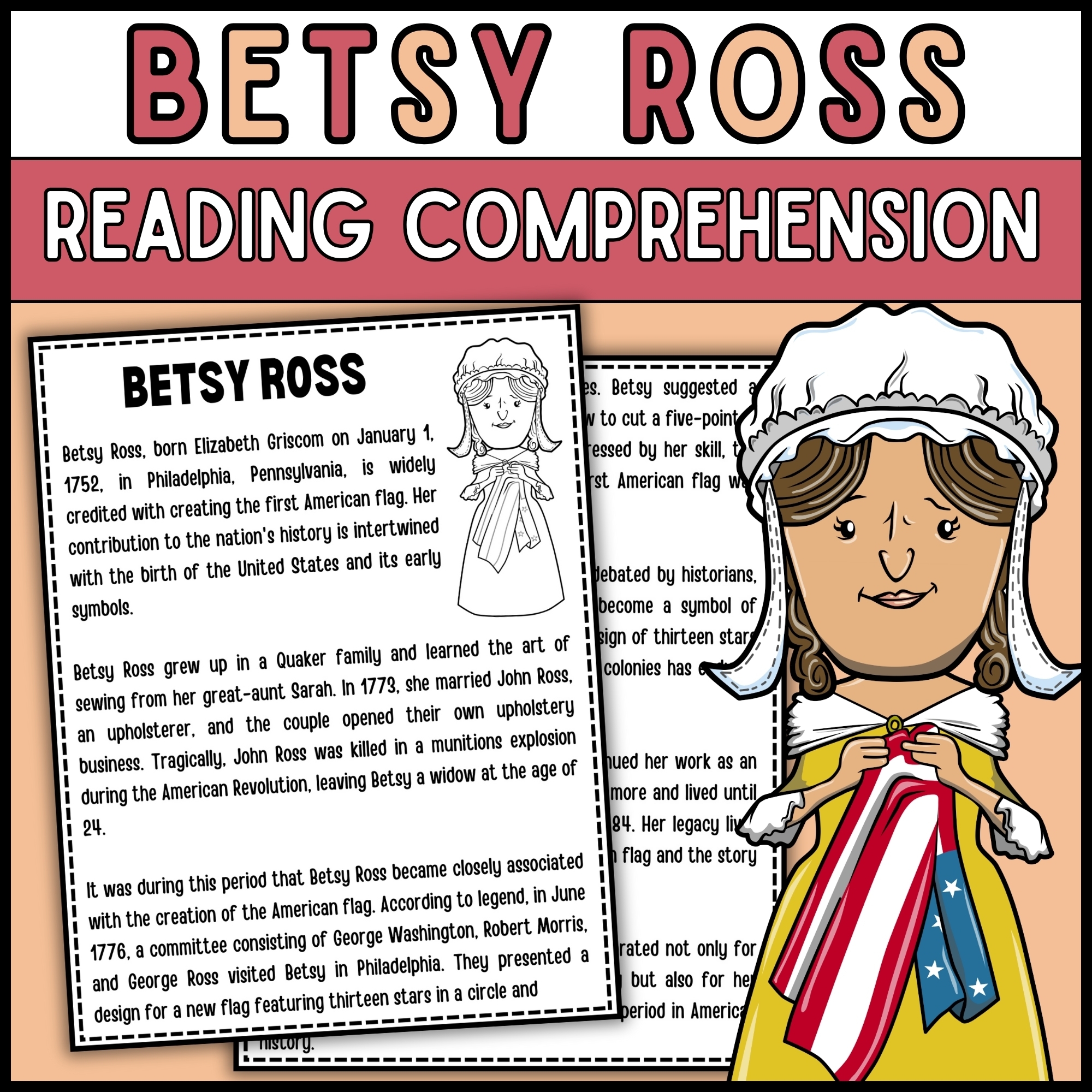 Women s History Month Betsy Ross Reading Comprehension Passage 