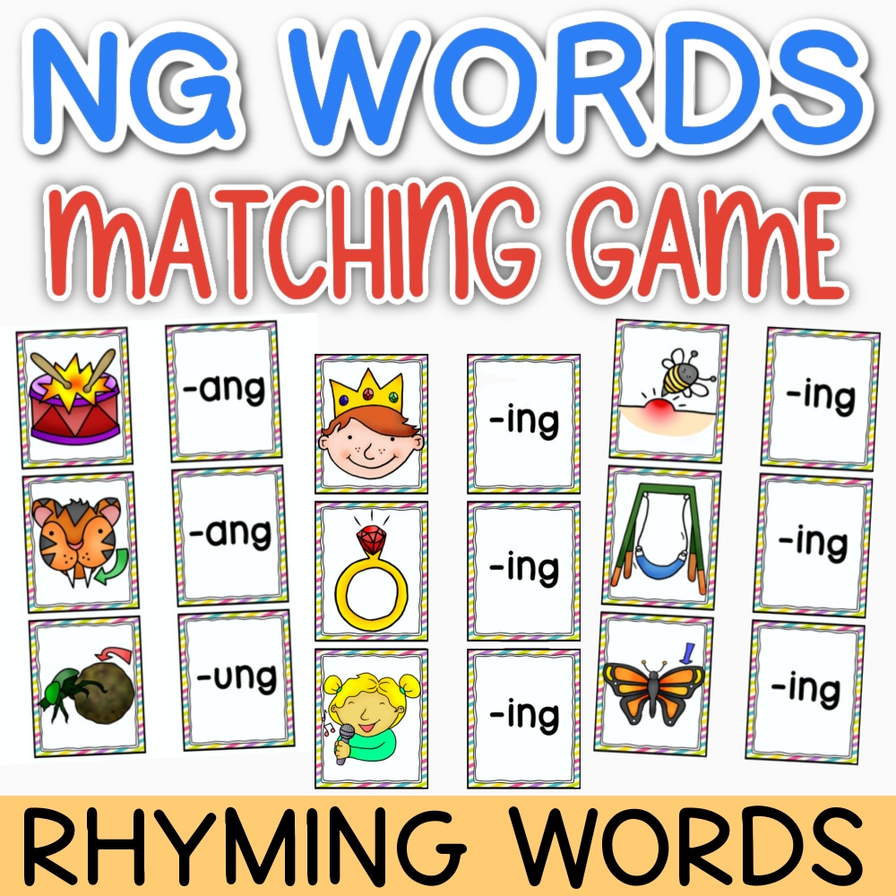 Words With NG NG Ending Words Free Games Worksheets